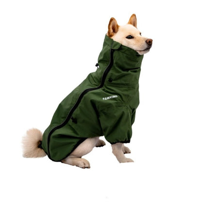 Doug & Doff Dog Explorer Raincoat Water-resistant Jacket - Forest Green