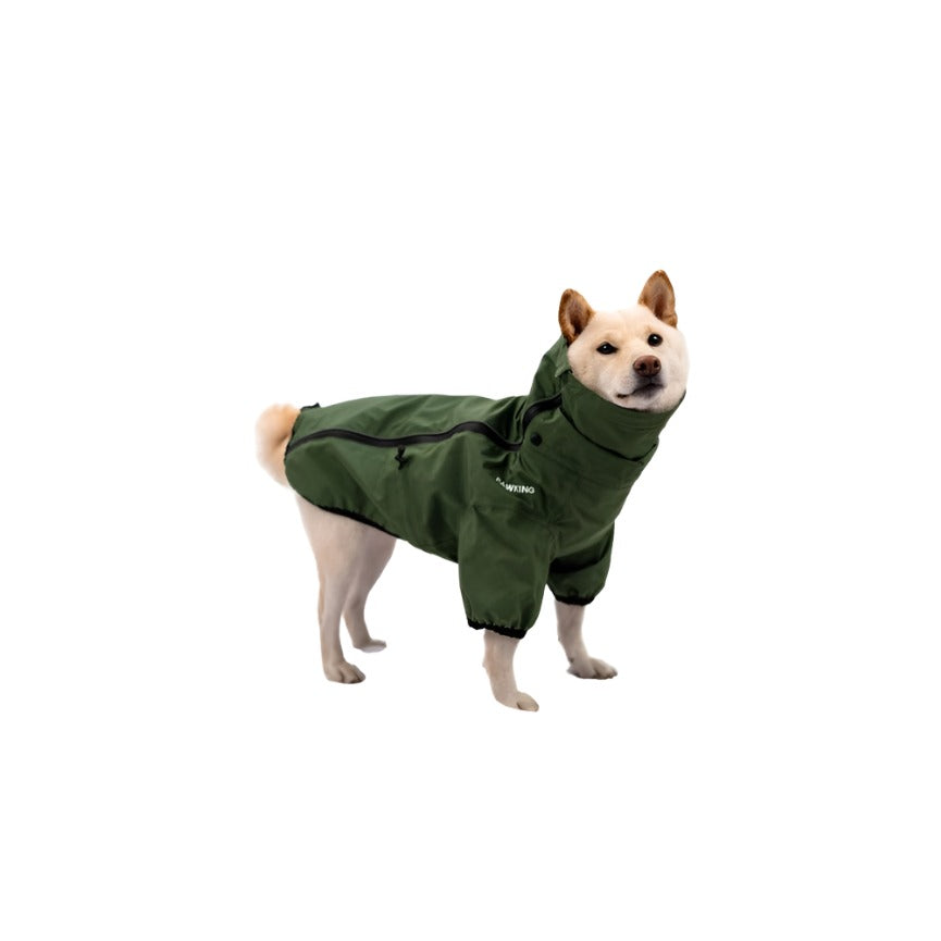 Doug & Doff Dog Explorer Raincoat Water-resistant Jacket - Forest Green