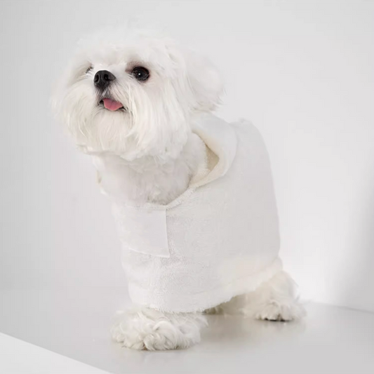 Doug & Doff Dog Super Absorbent Bathrobe - White