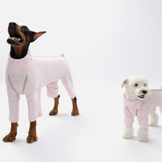 Doug & Doff Dog Turtleneck Shirt - Pink/Grey