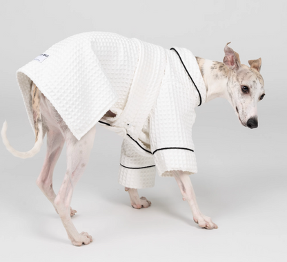 Doug & Doff Dog Microfiber Absorbent Soft Bathrobe - White