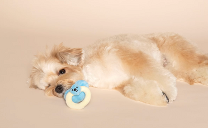 Doug & Doff Interactive Pet Toys Package - Pacifier/Bottle/Rattle - Cream and Light Blue